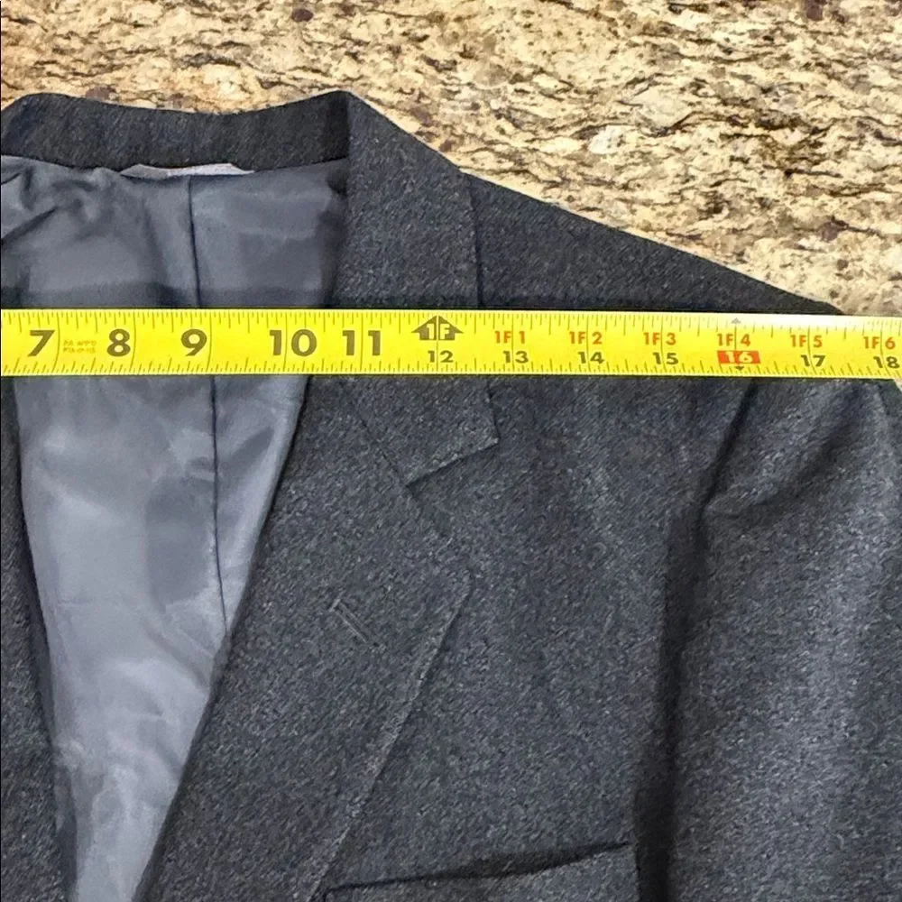 Gladstone London Pure New Wool Blazer Gray 2-Button Jacket Size M